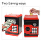 Adevena Electronic Piggy Bank, Mini Atm Password Money Bank Cash Coins Saving Box For Kids, Cartoon Safe Bank Box Perfect Toy Gifts For Boys Girls (Red)