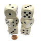 Koplow Games Set of 6 D6 Large Jumbo 30mm Rounded Wood Dice - Wooden with Black Pips