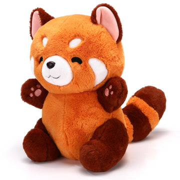 Riuhot Red Panda Stuffed Animal Cute Red Panda Plush Toy Panda Plushie Gift For Girlfriend Kids Birthday 13.7'' Red Panda Stuffe