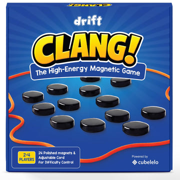Cubelelo Drift Clang! | 2-4 Players Classic Magnetic Attraction Strategy Game | Features 24 Magnets & Adjustable Rope | Fun Gift