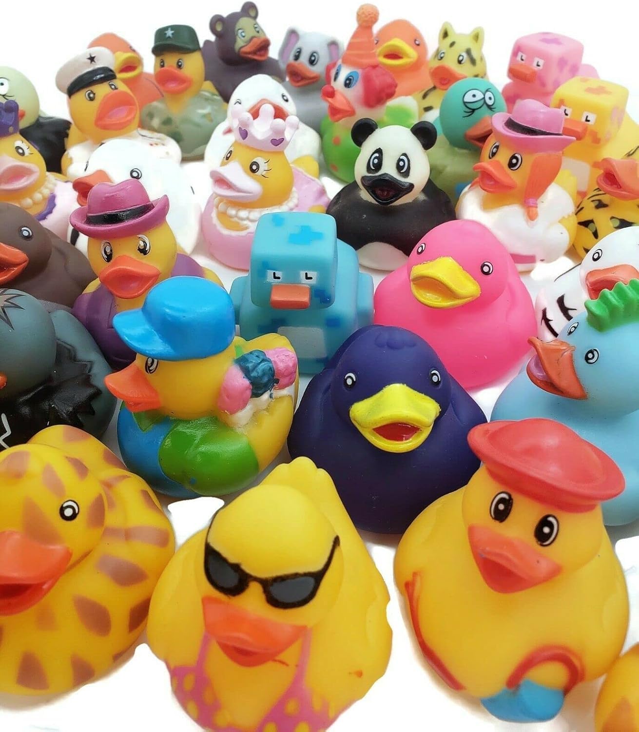 Assorted Colorful Rubber Duckies (2') Ducks Ducky Duck Ducking (12 Pack) Jeep Ducking Bath Tub Pool Toy