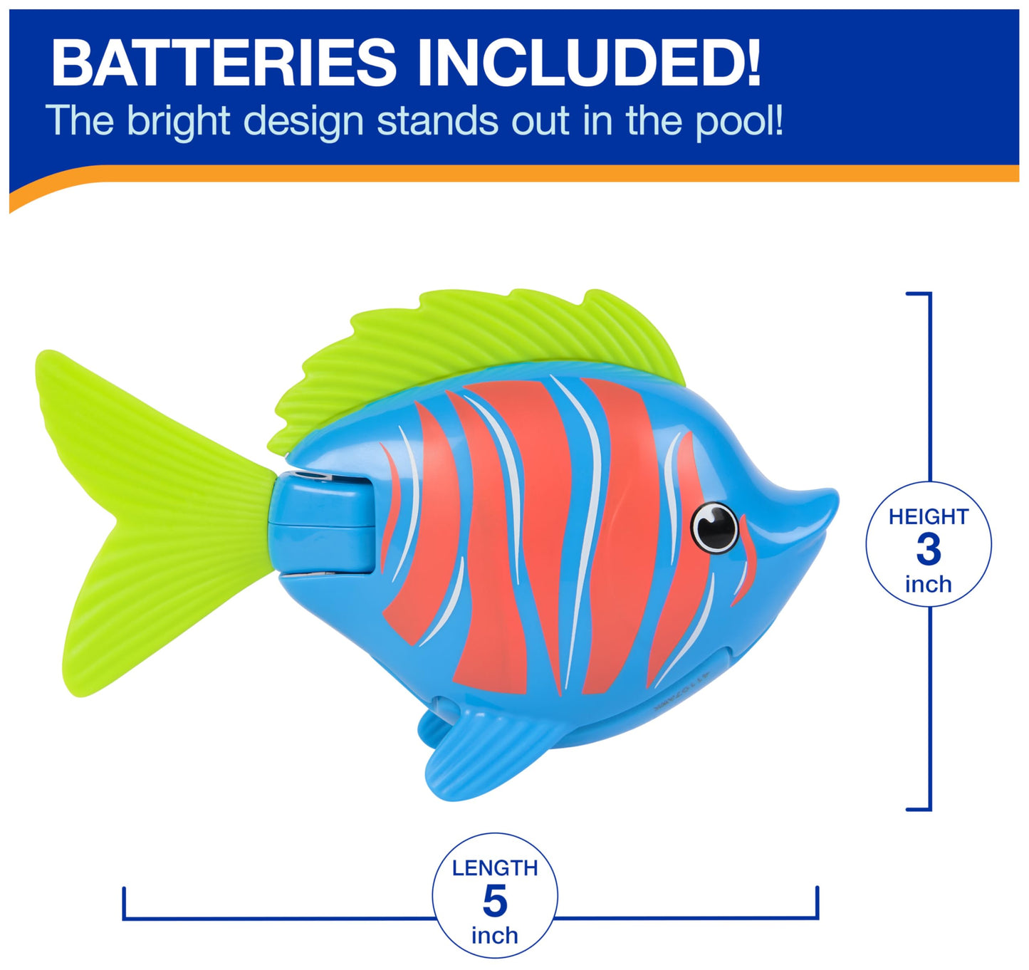 SwimWays Rainbow Reef Fish Toy, Kids Swimming Accessories & Water Toys, Learn to Swim Pool Toys for Kids Ages 5 & Up, Batteries