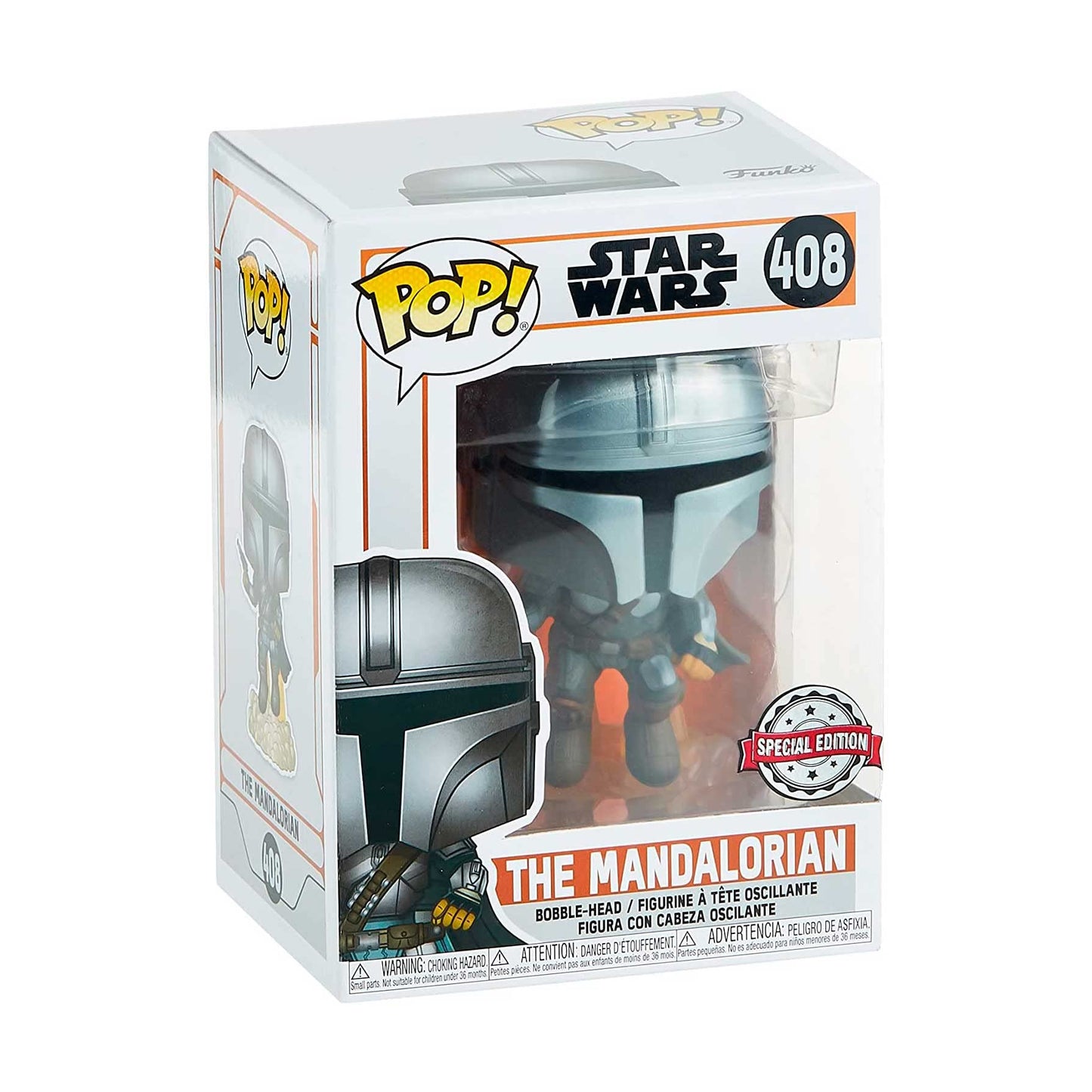 Funko Pop! Star Wars #408 - The Mandalorian [Flying With Blaster] Exclusive