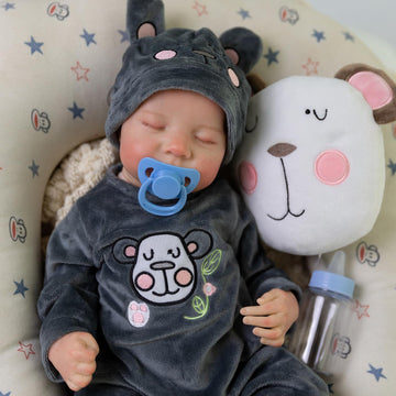 Dayoff Kids Reborn Baby Dolls,18 Inch Realistic Baby Doll With Full Vinyl Body Lifelike Baby Dolls Real Life Baby Doll For Kids Age 3+ (Levi.B)