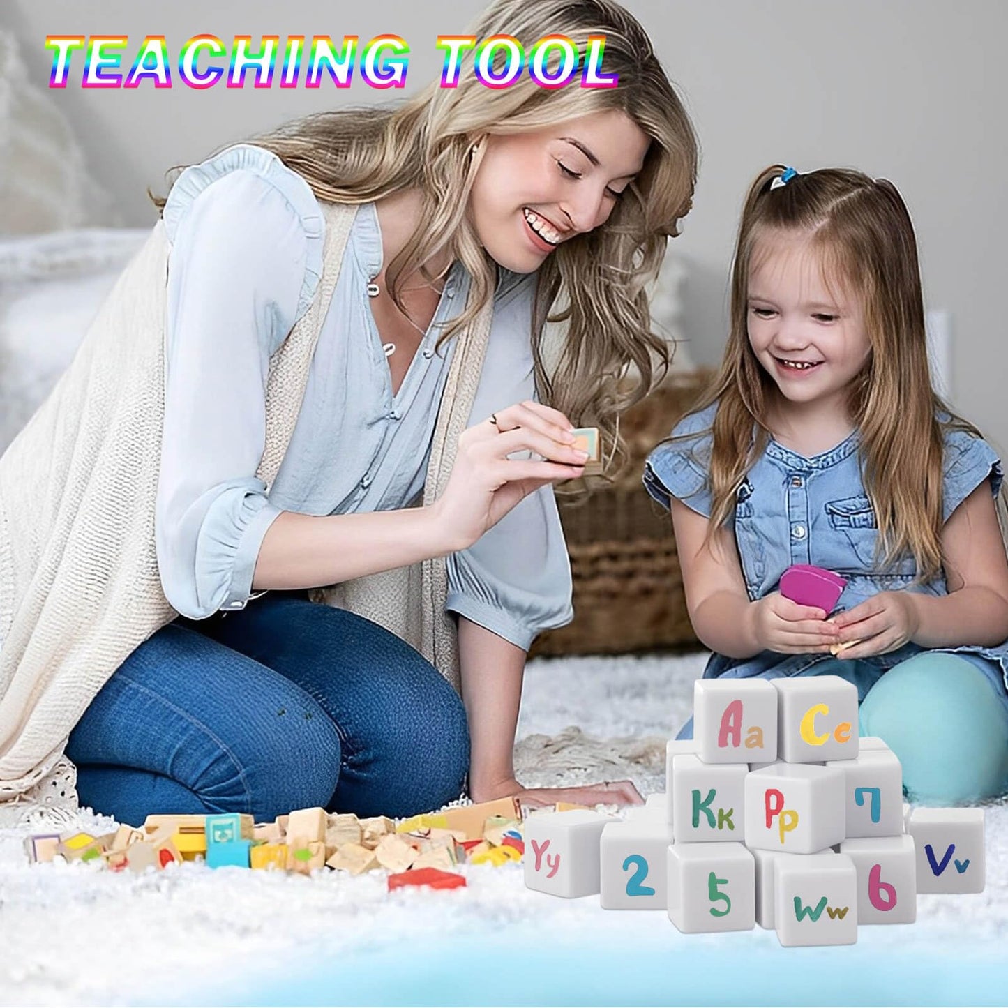 Blank Dice 16MM Acrylic Dice Write on White Cubes with Smoothed Surface Six-Sided Dice for Classroom Board Games DIY Sticker Cou