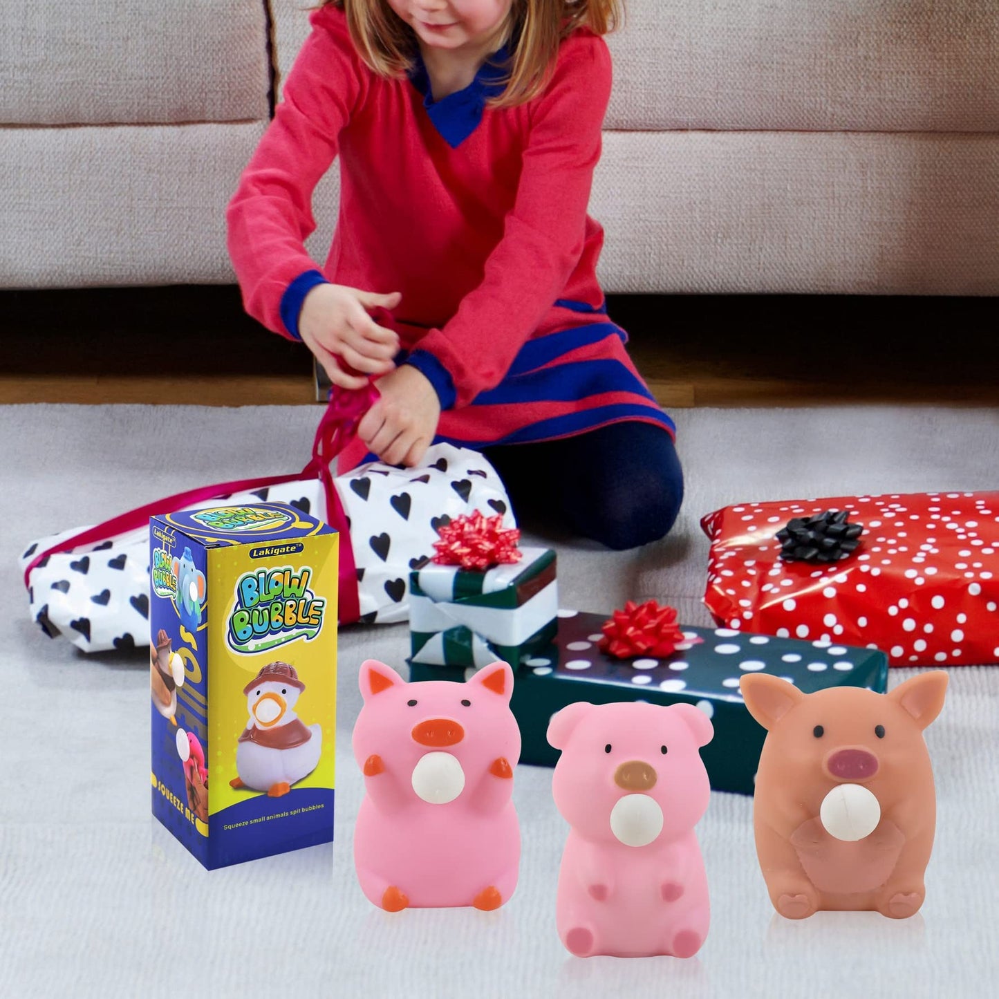 LAKIGATE Fidget Toys,Cute Pig Squishy Toys,3 Pack,Fidgets for Kids and Adults,Squishies for Autism, ADHD and Quitting Bad Habits