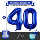 Navy Blue 40 Balloon Numbers,40 Inch Dark Blue 40 Birthday Balloons Large Foil Mylar Balloons Number 40 For Birthday Party Anniversary Decorations