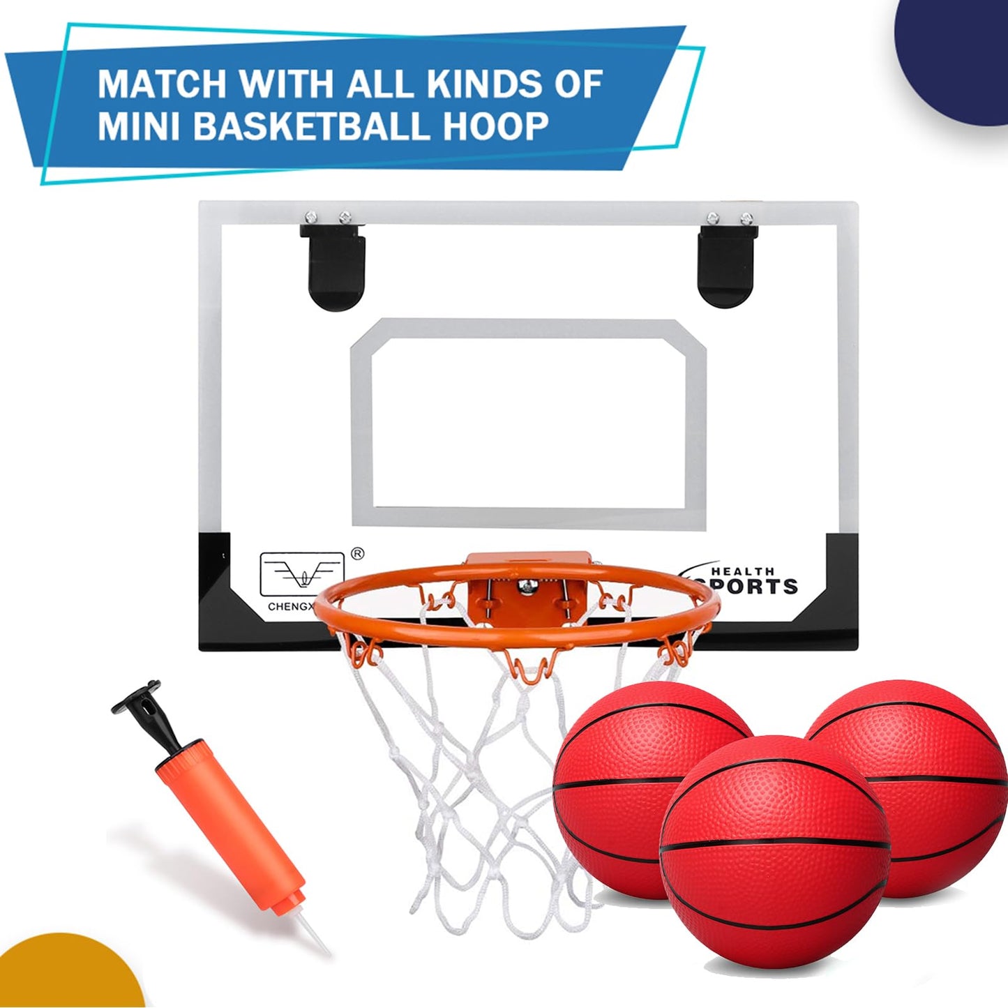 7 Inch Mini Basketballs, 5 Pack 7'' Basketball Set With Pump Durable Pvc Basketballs For Mini Basketball Hoop For Toddlers Kids