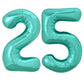 TONIFUL 40 Inch Large Teal Blue Number 25 Balloons Giant Digital 25 or 52 Helium Balloons, Foil Mylar Big Number Balloons for 25
