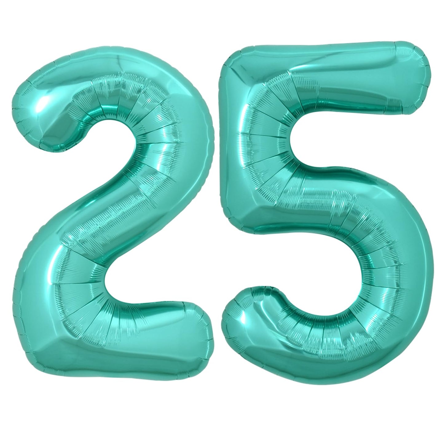 TONIFUL 40 Inch Large Teal Blue Number 25 Balloons Giant Digital 25 or 52 Helium Balloons, Foil Mylar Big Number Balloons for 25