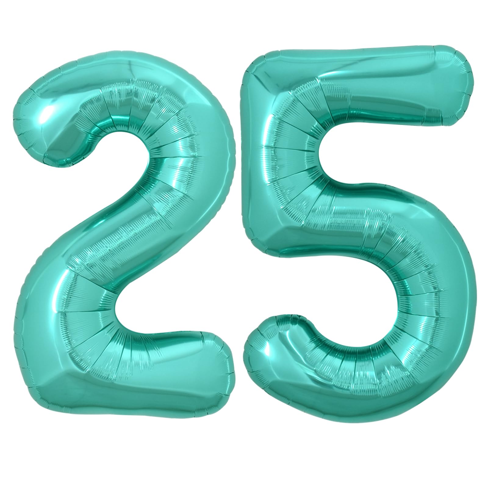TONIFUL 40 Inch Large Teal Blue Number 25 Balloons Giant Digital 25 or 52 Helium Balloons, Foil Mylar Big Number Balloons for 25