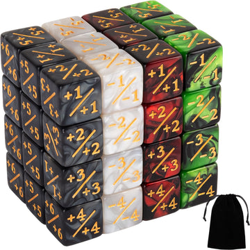 48 Pieces Magic The Gathering Token Dice Counters Marble Cube D6 Dice Loyalty Dice For Ccg Creature Stats Card Gaming Mtg Accessories, 4 Styles