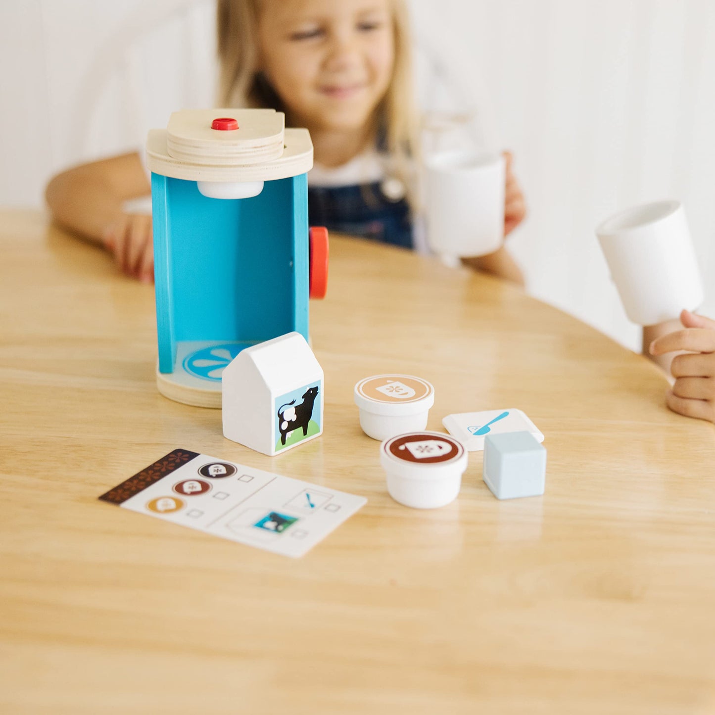 Melissa & Doug 11-Piece Wooden Coffee Maker Set - Multi Color, 9.9 Inch, Model 98053, Pretend Play Kitchen Accessories for Kids