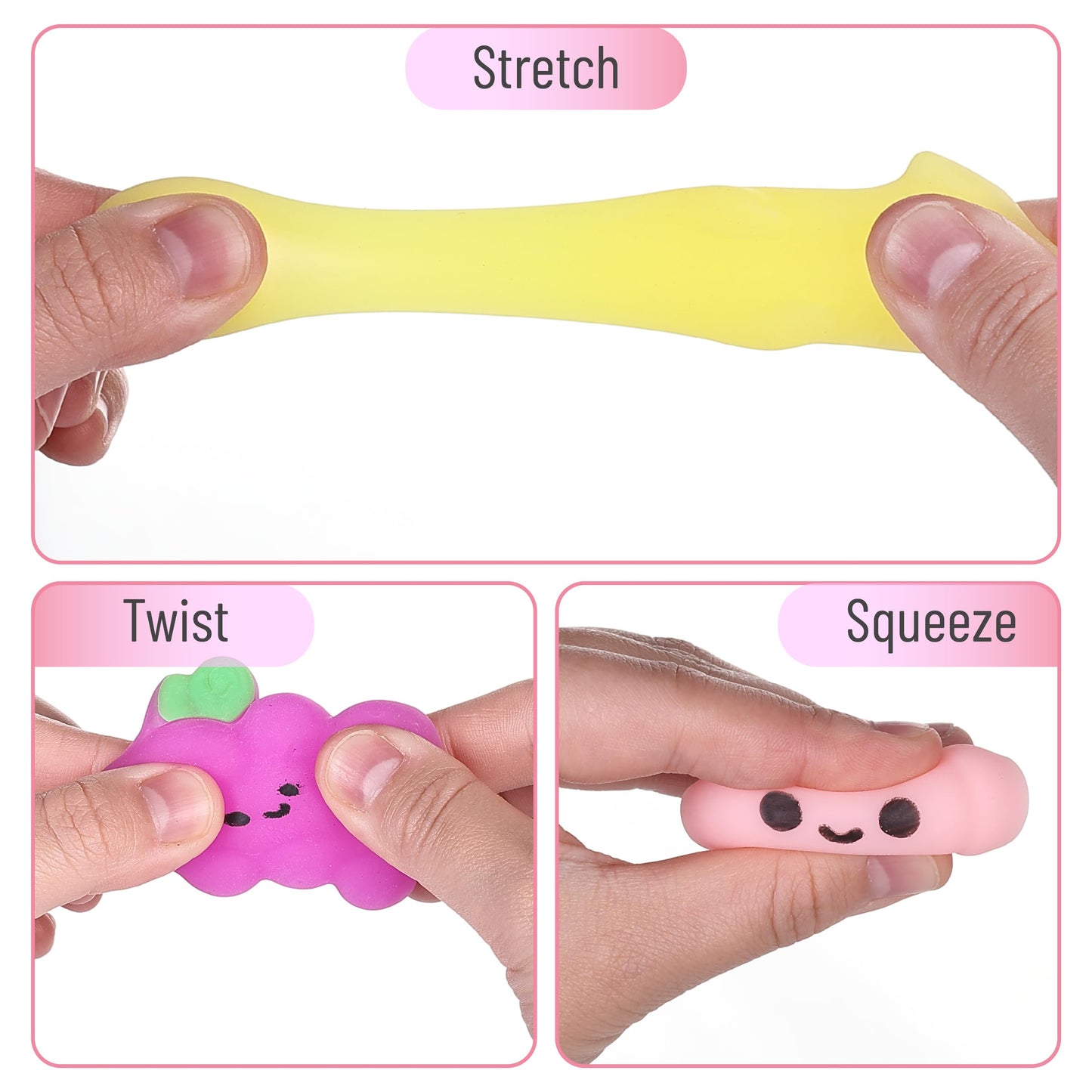 Mr. Pen Mini Squishy Toys for Kids, 12 Pack Fruity Silicone Fidget Animals, Party Favors & Easter Egg Fillers, Model QINK012M402VH
