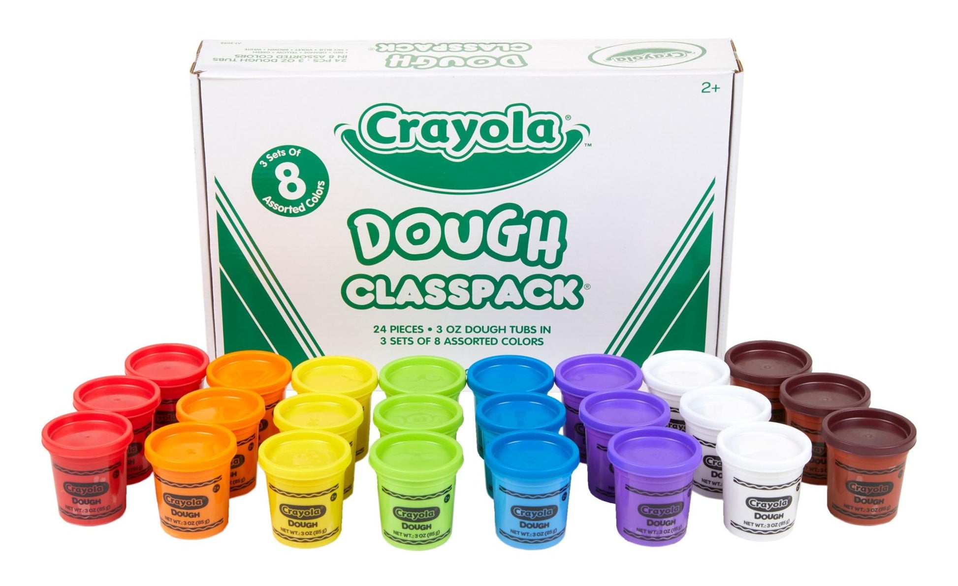 Crayola Dough Classpack, 8 Assorted Colors, Tactile Art Supplies, 3oz Each, 24 Count, Bulk,