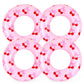 Whaline 4 Pcs Summer Inflatable Swimming Float Toy Swim Ring Pink Cherry Bow Pool Lounger Tube for Teen Boy Girl Swimming Beach 