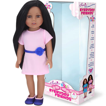 Sophia'S Everyday Girl Collection Posable 18'' All Vinyl Doll Brooklyn With Dark Brown Hair, Brown Eyes And Medium Skin Tone