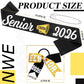 Vinsatin 6 Set Senior Sash Glitter Cheer Hair Bow, Black, 66.93 x 3.74 in, Ribbon, Perfect for Senior Night Decor and Cheerleader Gifts