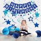 Meowtastic Birthday Decorations, Happy Birthday Banner With Honeycomb Balls, Stars Hanging Swirl Streamers, Circle Dots Garland, Happy Birthday Party Decorations For Women Men Boys Girls (Navy Blue)