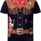 Cosland Cowboy Costume For Boy Kids Western Tees Halloween Shirt, Brown, Large
