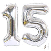 2Pcs 40 Inch Number Balloon Foil Balloons Number 15 Jumbo Giant Balloons Prom Balloon Mylar Huge Number Balloon For Birthday Party Decoration Wedding Anniversary, Xxxl Silver 15 Number Balloon