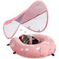 Mambobaby Newest Compressible Folding Baby Self-Inflating Float with Sun Canopy - Pink