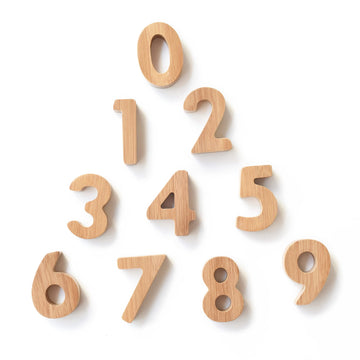Wee Gallery Bamboo Numbers Set - Number Learning For Baby, Toddler, Preschool Age Kids - Interactive Wooden Numbers To Stimulate Early Development Through Educational Toys