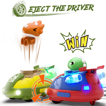 iPlay, iLearn Kids Dinosaur Remote Control Car Toys Set, Dino RC Race Vehicles Playset, Electronic Bump Pop Game, Cool Indoor Ou