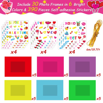 Chiazllta 30 Packs Valentines Day Picture Frame Craft Kits For Kids Valentines Diy Craft Heart Art Valentines Day Party Decorati