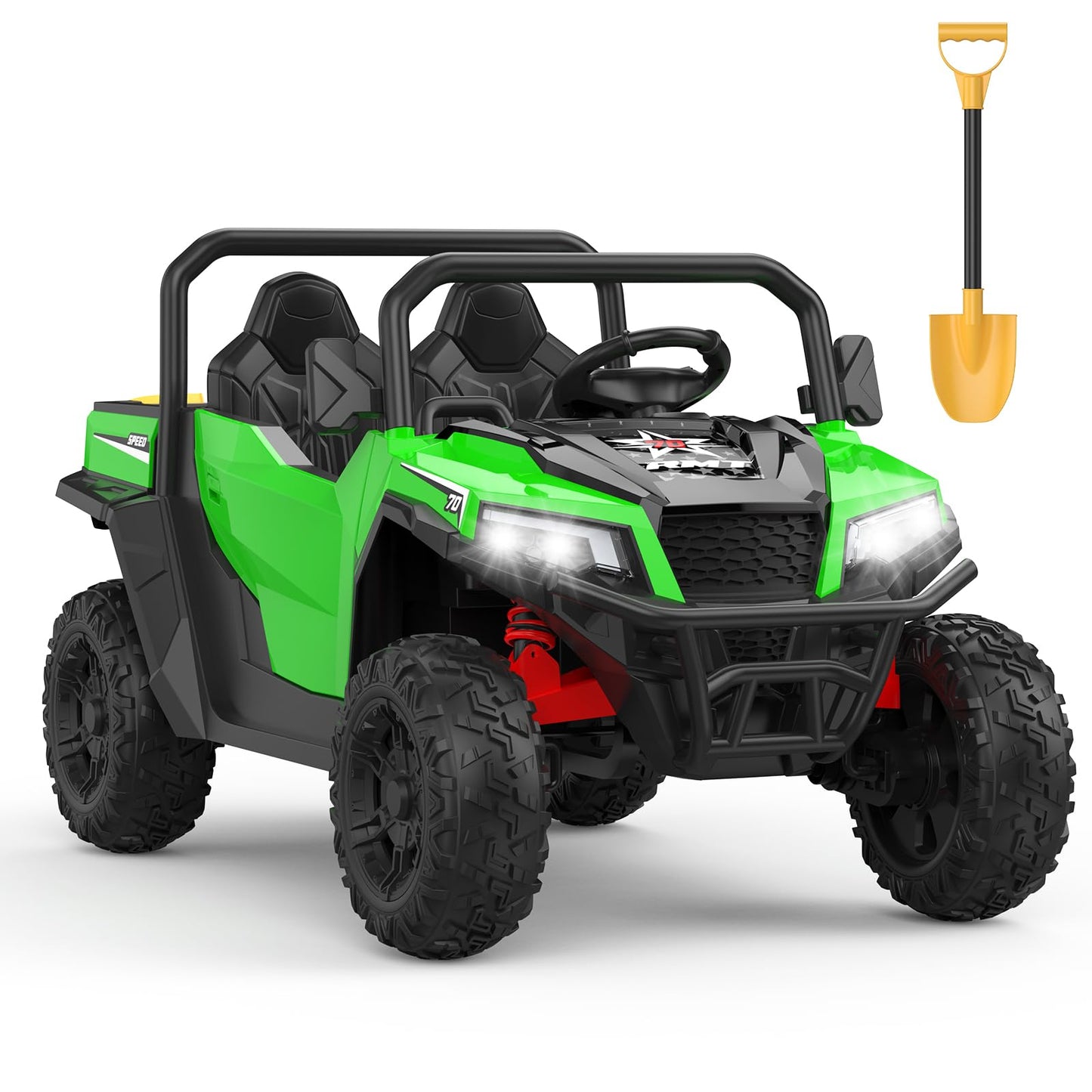 Ride On Dump Truck, 24V Ride On Car with Remote Control, Electric Dump Bed and Extra Shovel, Ride On Tractors Car with Music Pla
