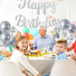 TONIFUL Silver Balloon Stand Centerpiece - 4 Pack, Plastic Decorations for 25th Wedding Anniversary, Birthday, Bridal Shower, Graduation Party