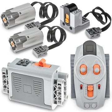 Cobers 5Pcs Power-Function Set Compatible With Major Brand Technic-Parts Motor-Set Ir Receiver Remote-Control Aa Battery Box