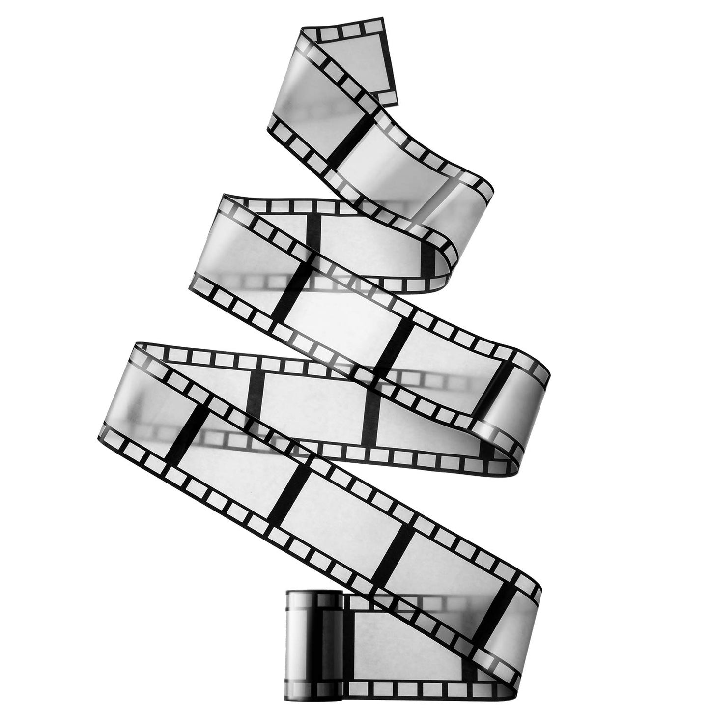 Gejoy 2 Rolls Filmstrip Tape Movie Party Decorations Filmstrip Poly Streamers Movie Reel Decor White and Black Material Film Bor
