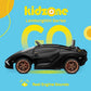 Kidzone Kids 12V Electric Ride On Licensed Lamborghini Sian Roadster Motorized Toy Car With Remote Control, Wheels Suspension, Led Lights & Music - Black With Gold Rim