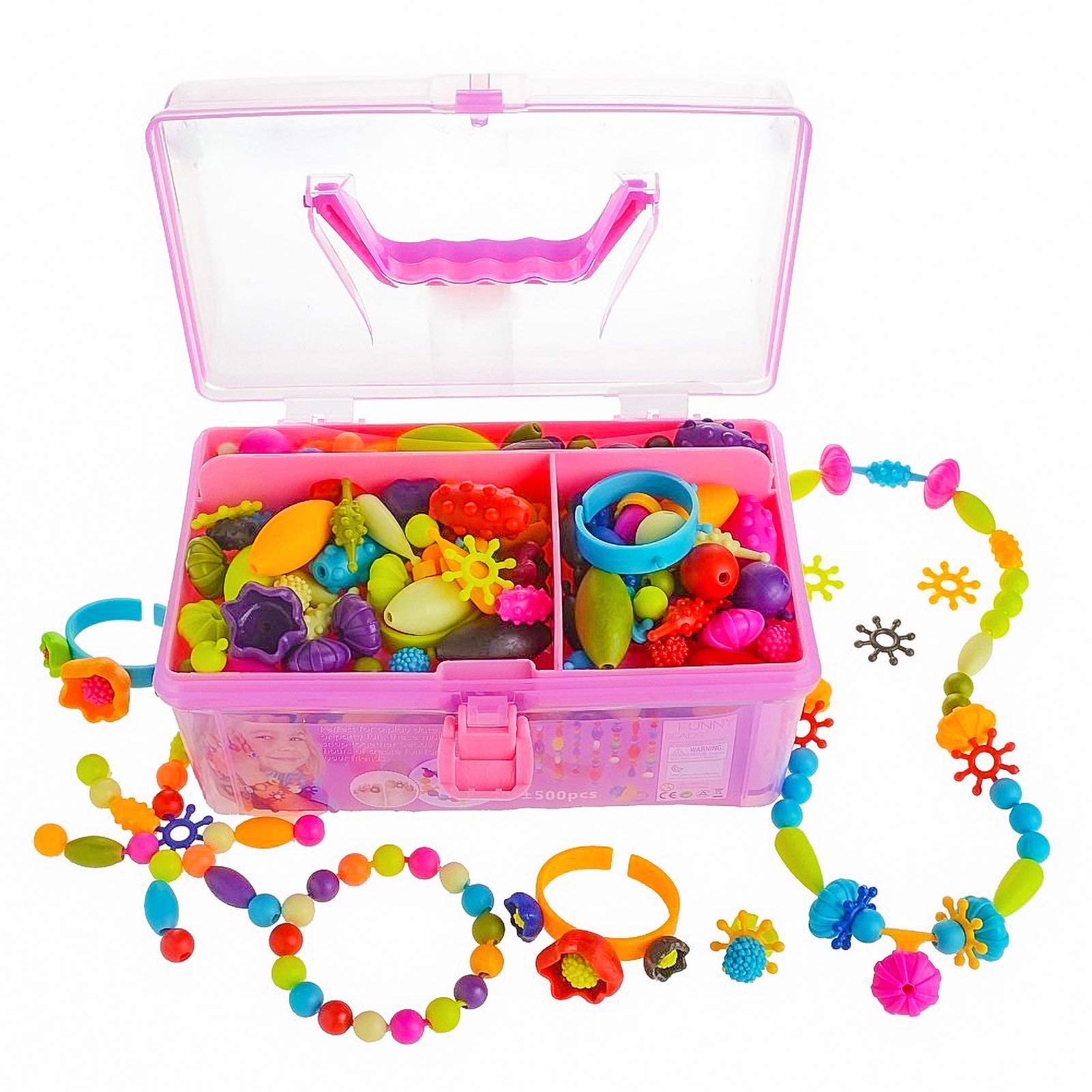 GILI Pop Beads - Jewelry Making Kit for 3 4 5 6 7 8 Year Old Little Girls - Arts and Crafts Toys for Kids Age 4yr-8yr - Necklace