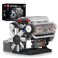 Mould King 10088 V8 Engine Model Kit - 535 Pcs To Build Your Own Mini Engine That Works - Diy Stem Mechanic Engineering Construction For Kids/Teens, Hobby Building Blocks Kit For Adults