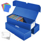 Fabmaker Trading Card Storage Box, 3-pack1000 Count Card Storage Box with Dividers and Labels, Card Organizer for YuGiOh MTG TCG