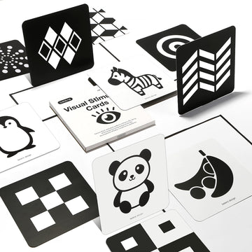 Beiens High Contrast Baby Flashcards, Newborn Brain Development Toys, Visual Stimulation Learning Activity Cards, 20 Pcs 40 Pages 5.5'' X 5.5'' Educational Infants Gift