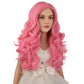 Wavelnm Girls Pink Wig Kids Light Pink Wigs Child Long Wavy Curly Wig Girls Pastel Pink Wig Synthetic Wigs With Wig Cap