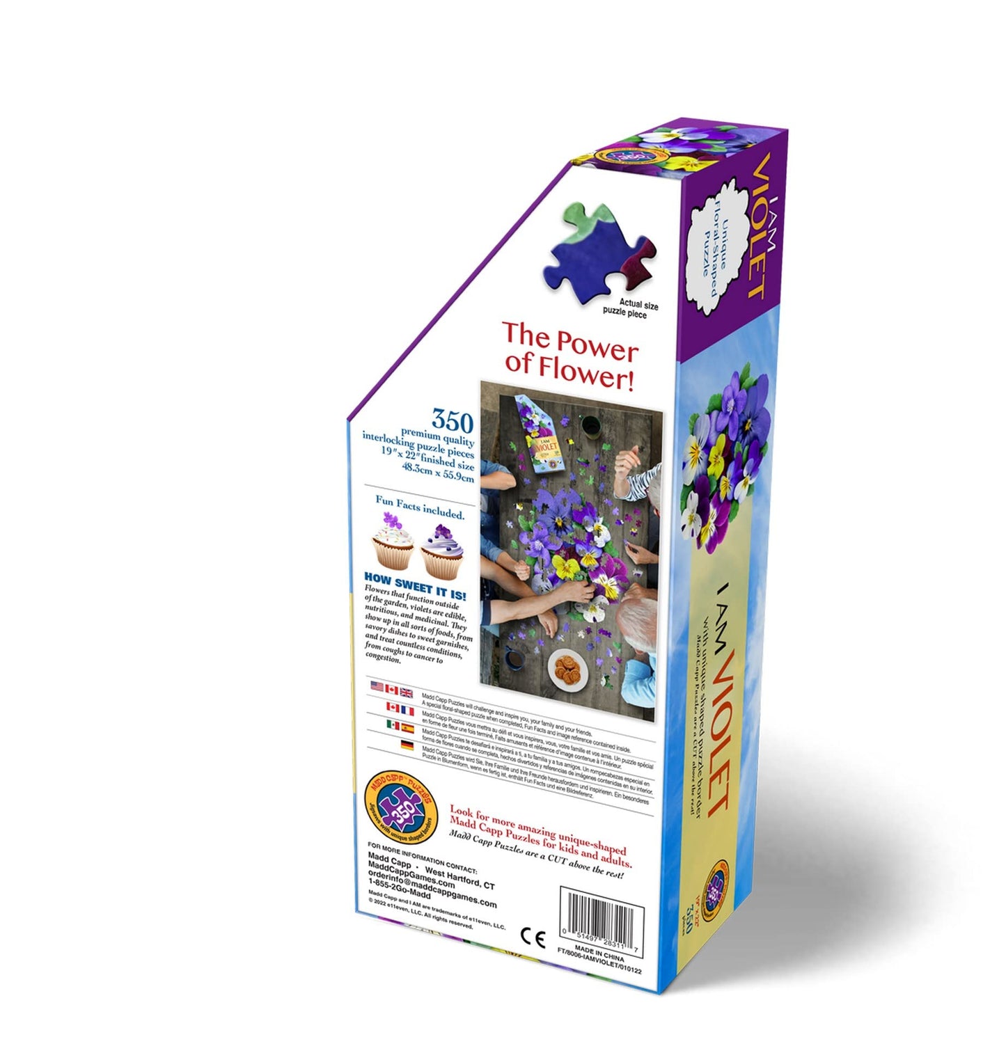Madd Capp: I Am Violet - 350 Piece Jigsaw Puzzle - 8006 - Ages 10+, Unique Floral-Shaped Border, Challenging Random Cut, Include