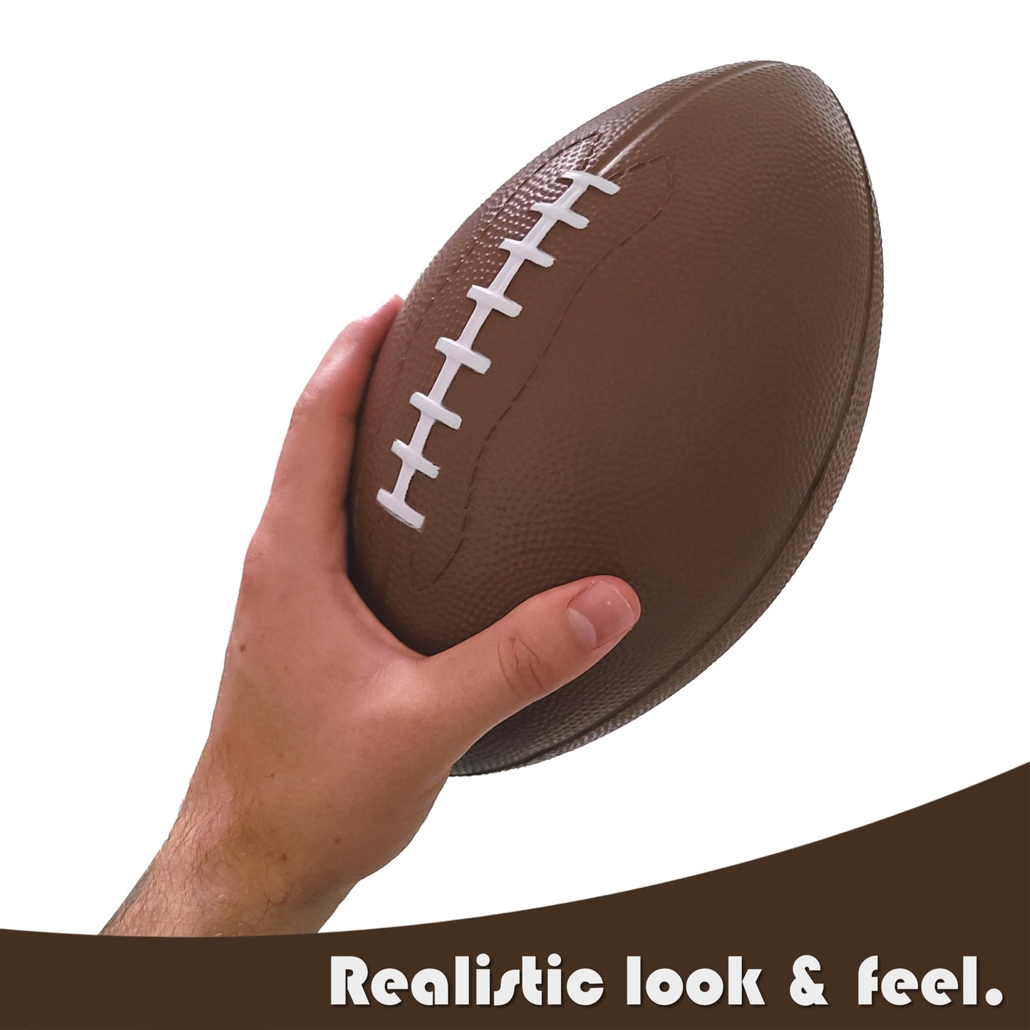 Lmc Products Brown Foam Football For Kids - 9 ½ Inch Foam Football, Soft Kids Football