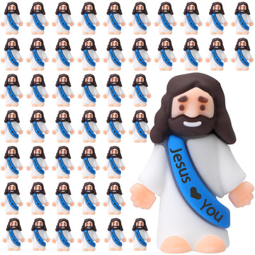 Bememo 50 Pcs Mini Jesus Figures Easter Jesus Loves You Jesus Toys Little Jesus Figures To Hide And Seek Sunday School Religious