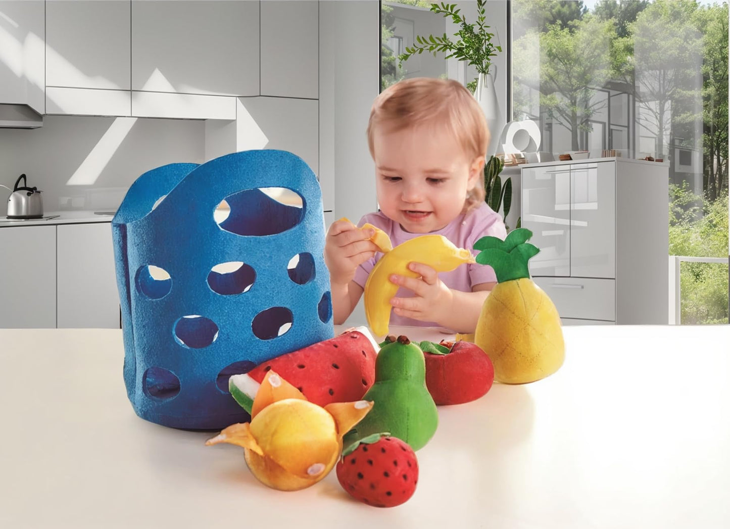 Hape E3169 Fruit Basket - Soft Food Accessories . Blue