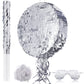 Disco Ball Small Piata with Stick Blindfold and Confetti, Silver Foil Piatas for Birthday Party Kids Adults Retro Birthday Game 