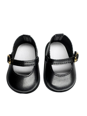 18'' American Doll Shoes- Mary Jane Matte Black, Red, White, Pink, Shiny Black Shoe (18'' Doll, Matte Black)