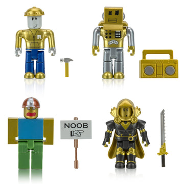 Roblox Action Collection - 15Th Anniversary Roblox Icons Gold Collector'S Set [Includes Exclusive Virtual Item]