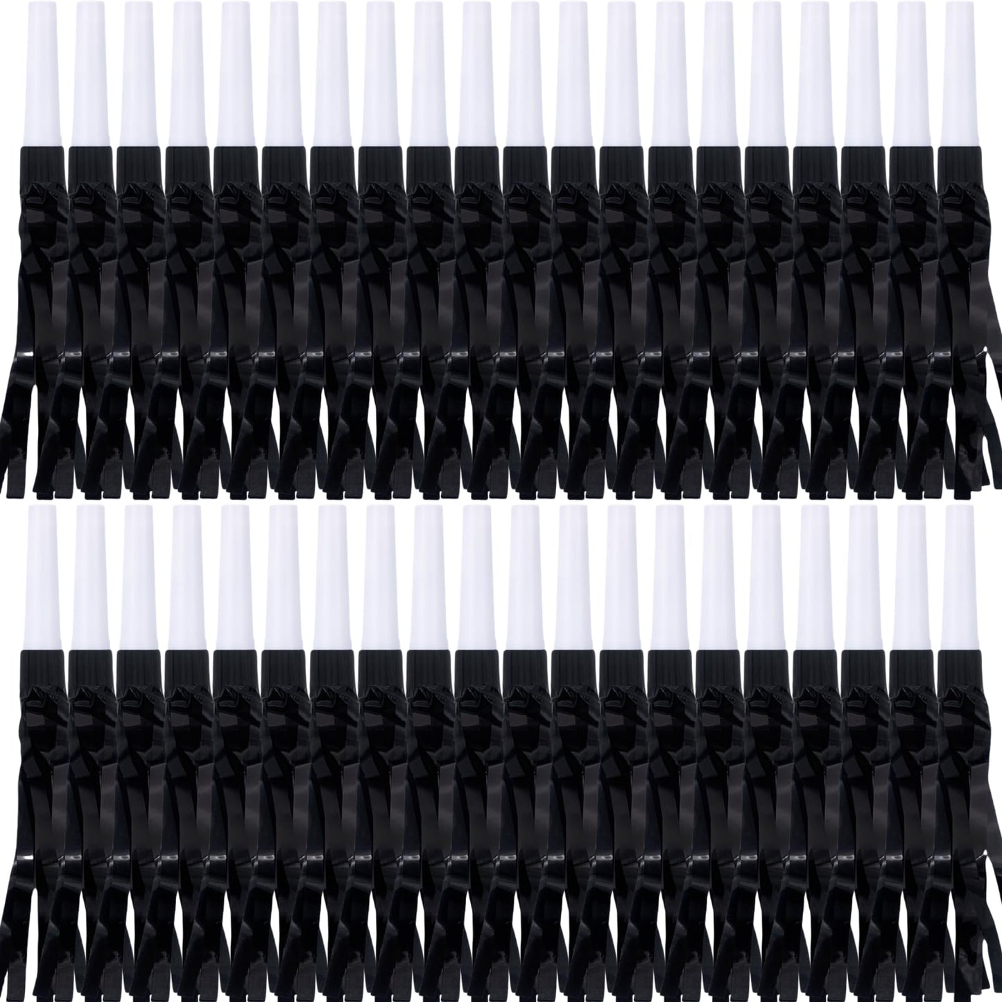 Lcpqmzgh 30 Pcs Gold Noise Makers, Metallic Fringed Noise Makers For New Year Party Favor Supplies, Black