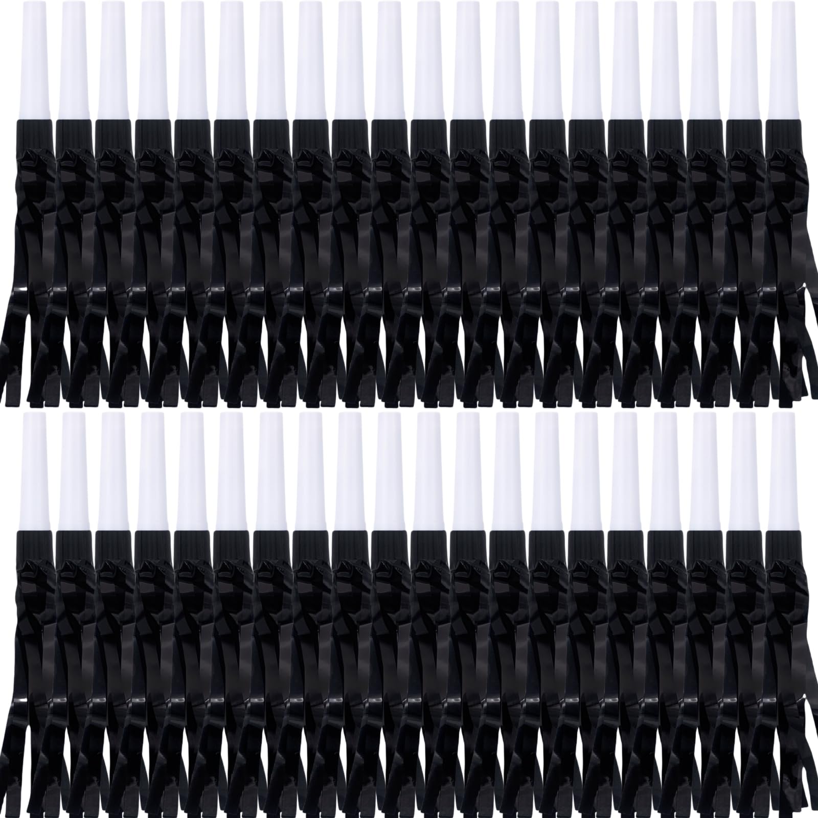 Lcpqmzgh 30 Pcs Gold Noise Makers, Metallic Fringed Noise Makers For New Year Party Favor Supplies, Black