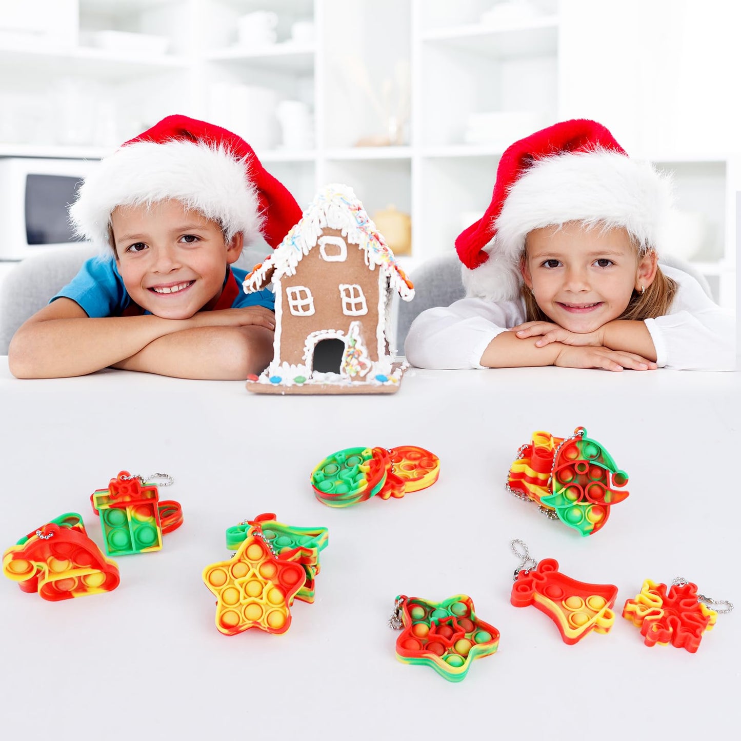 Jdsty 24 Pack Christmas Mini Pop Fidget Toy Pack For Kids Girls Boys Toddlers Christmas Stocking Stuffers Party Favors Gifts Str