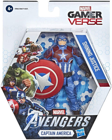 Marvel Hasbro Gamerverse 6-inch Captain America Action Figure Toy  Shining Justice protective covering  Ages 4 and Up